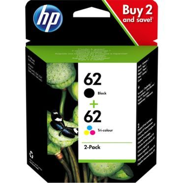 HP 62 2er-Pack Schwarz/Cyan/Magenta/Gelb Original Druckerpatronen