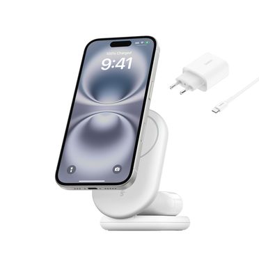Magnetische, einklappbare, kabellose 2-in-1-Ladestation mit Qi2 (15 W)