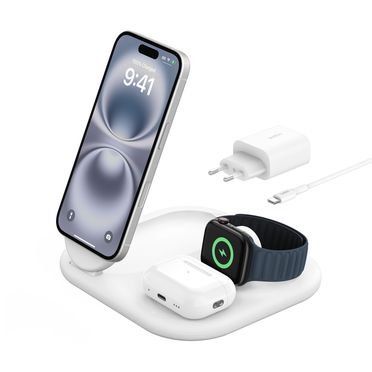 Magnetische, einklappbare, kabellose 3-in-1-Ladestation mit Qi2 (15 W)