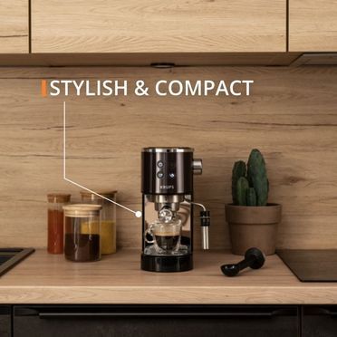 KRUPS Virtuoso + Espresso Siebträgermaschine Schwarz Edelstahl