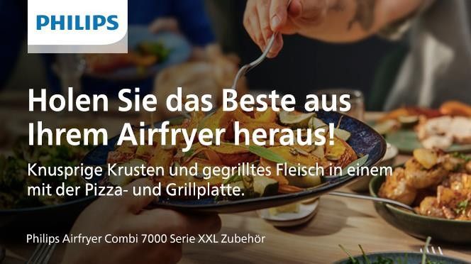 Philips Zubehör für Airfryer 8,3 l HD9963/00 Pizza- und Grillplatte