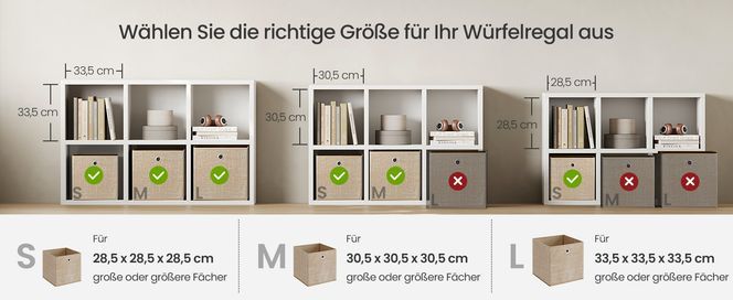 Wählen Sie die richtige Розмір für Ihr Würfelregal aus