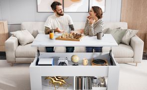 MODERNER COUCHTISCH MIT STAURAUM UND HEBEFUNKTION