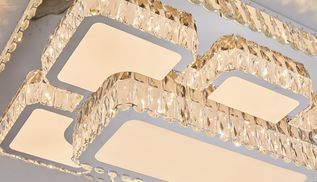 LED Deckenleuchte Kristall, Edelstahl , Arycl Schirm