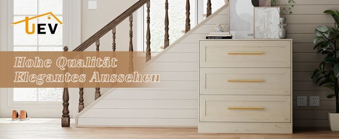 Farbauswahl und Design: Unser Dreischubladen Schrank strahlt modernen Eleganz aus