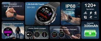 Große Batterie Outdoor Smartwatch für Männer