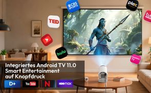 Intelligenter Projektor mit Android 11 und WiFi 6