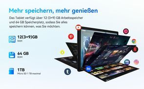 12 GB RAM + 64 GB ROM + 1 TB Erweiterung