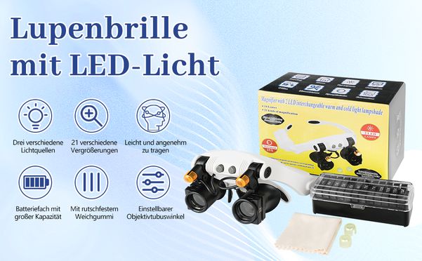 Lupenbrillemit LED Licht