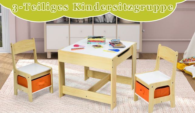 Kindersitzgruppe mit Kindertisch und 2 Stühlen