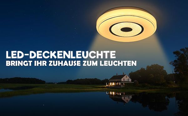 NETTLIFE LED Deckenleuchte Sternenhimmel Dimmbar 30CM Rund 18W 