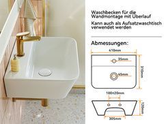 waschbecken badezimmer klein 40x30cm
