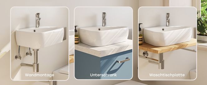 Waschbecken aus Keramik, weiß, hohe Qualität, Wandmontage, Trapezform, gerade, Waschbecken, modernes