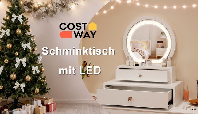 Schminktisch mit Spiegel mit LED von COSTWAY