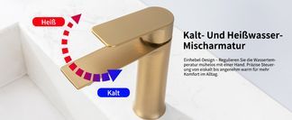 Einhebel Waschtischarmatur für Warm und Kaltwasser