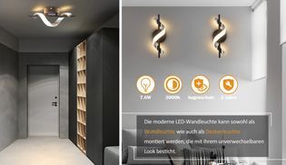 LED Wandleuchte mit formschönem Wellen Element