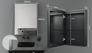 WDWRITTI Alu~Spiegelschrank 40x60cm