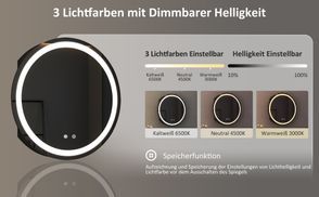 3Lichtfarben + Heilligkeit dimmbar