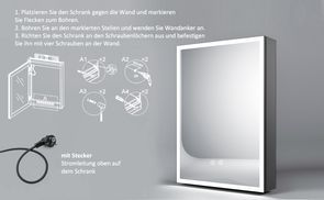 Wandmontage, mit Stecker