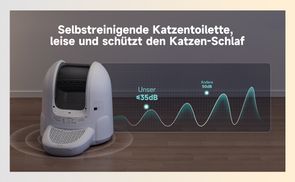Selbstreinigende Katzentoilette, leise und schützt den Katze