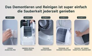 Das Demontieren und Reinigen ist super einfach die Sauberkei