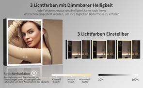  3Lichtfarben + Helligkeit dimmbar