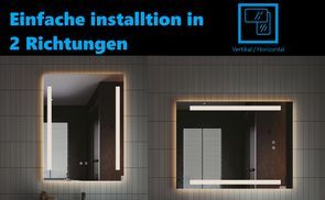 Zwei Installationsmethoden Vertikal und Horizontal möglich