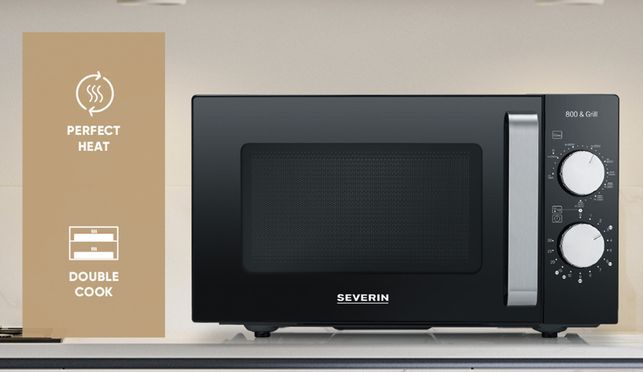 2-in-1 Mikrowelle mit Glasboden und Grill