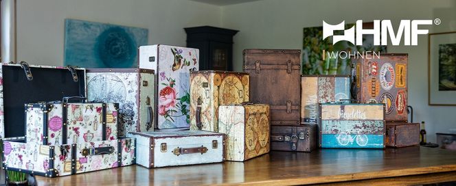 Vielseitig einsetzbar & dekorativ der schicke Vintagekoffer von HMF