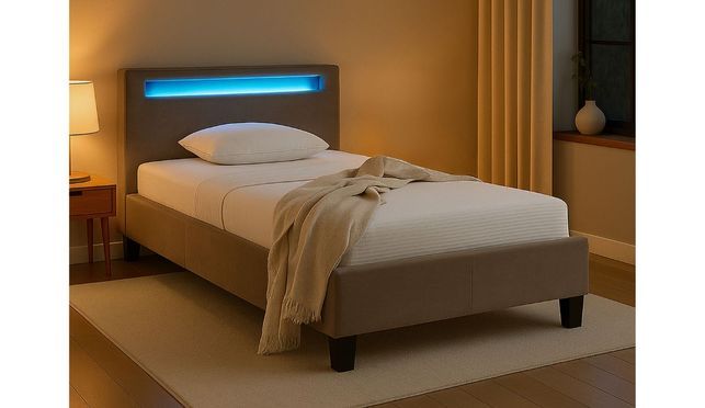 Modernes Polsterbett mit LED Beleuchtung 