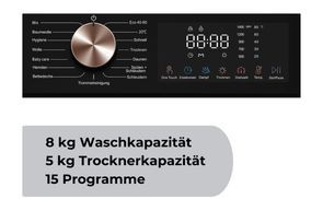 5 kg Trocknerkapazität – Praktisches 2 in 1 Gerät