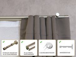 Set inklusive Wandhaltern, Endstücken und Gleitern
