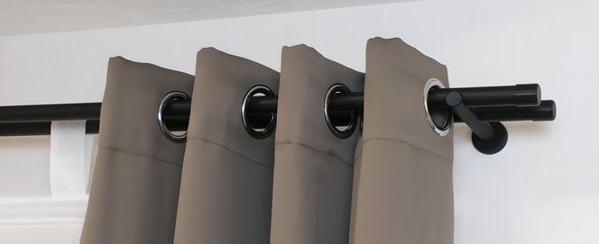 Gardinenstange schwarz 2 läufig mit 20 mm Durchmesser