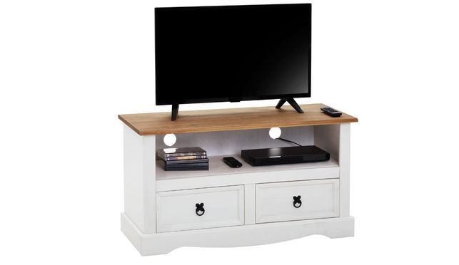 Lowboard CAMPO – Massivholz TV Möbel im Landhausstil mit viel Stauraum