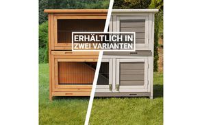 Kaninchenstall in Grau/Weiß oder Holzfarben