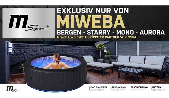 MSpa Aurora LED-Whirlpool aufblasbar für 6 Personen