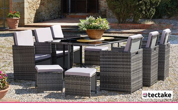 Rattan Sitzgruppe Malaga 6+4+1