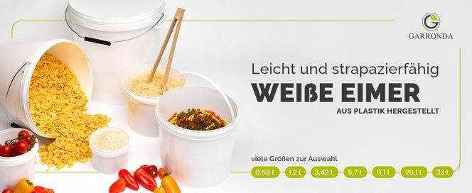 Weiß Eimer aus Plastik hergestellt