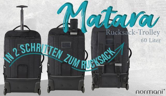 Praktischer Reisetrolley mit Rucksackfunktion 