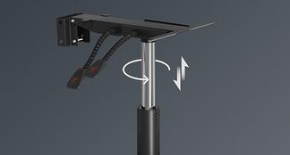 Gasfeder für 360° Drehung und Hohenverstellung