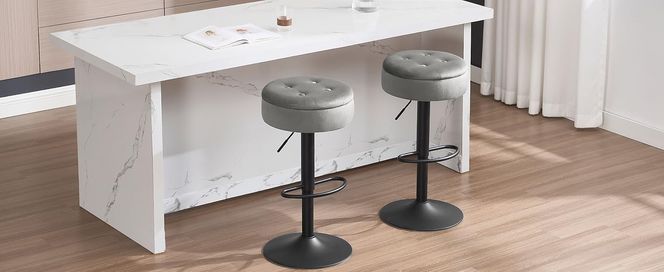 WOLTU Barhocker, Sitzhocker mit Stauraum, Hocker höhenverstellbar 360° drehbar