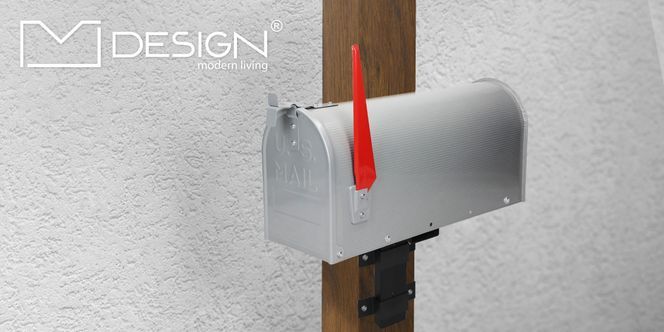 Wandhalterung für US Mailbox, Schwarz, 24,5x15,5x24 cm, aus Metall