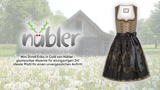 Mini Dirndl Erika in Gold ideale Wahl für einen unvergesslichen Auftritt