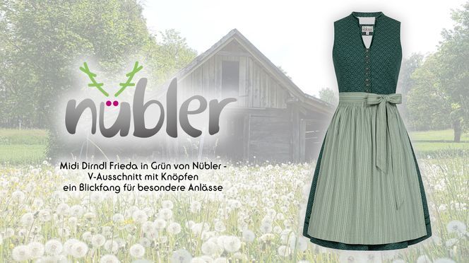 Midi Dirndl Frieda in Grün ein Blickfang für besondere Anlässe