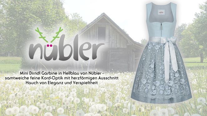 Mini Dirndl Garbine in Hellblau von Nübler – Ein Hauch von Eleganz und Verspieltheit
