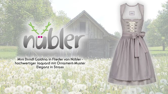 Mini Dirndl Galdina in Flieder – Eleganz in Strass