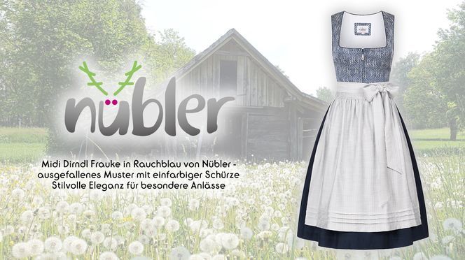Midi Dirndl Frauke in Rauchblau Stilvolle Eleganz für besondere Anlässe
