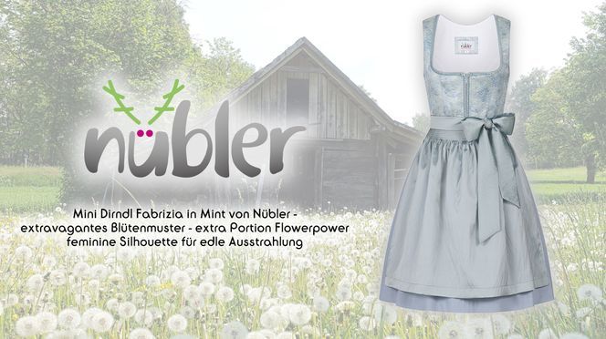 Mini Dirndl Fabrizia in Mint von Nübler feminine Silhouette für edle Ausstrahlung