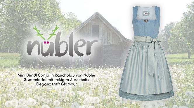Mini Dirndl Ganja in Rauchblau Eleganz trifft Glamour