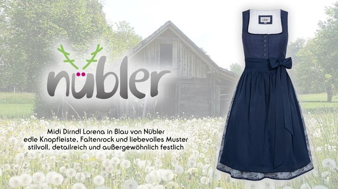 Midi Dirndl Lorena von Nübler – stilvoll, detailreich und außergewöhnlich festlich